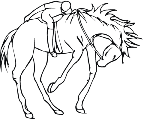 Jockey On A Horse Coloring Page